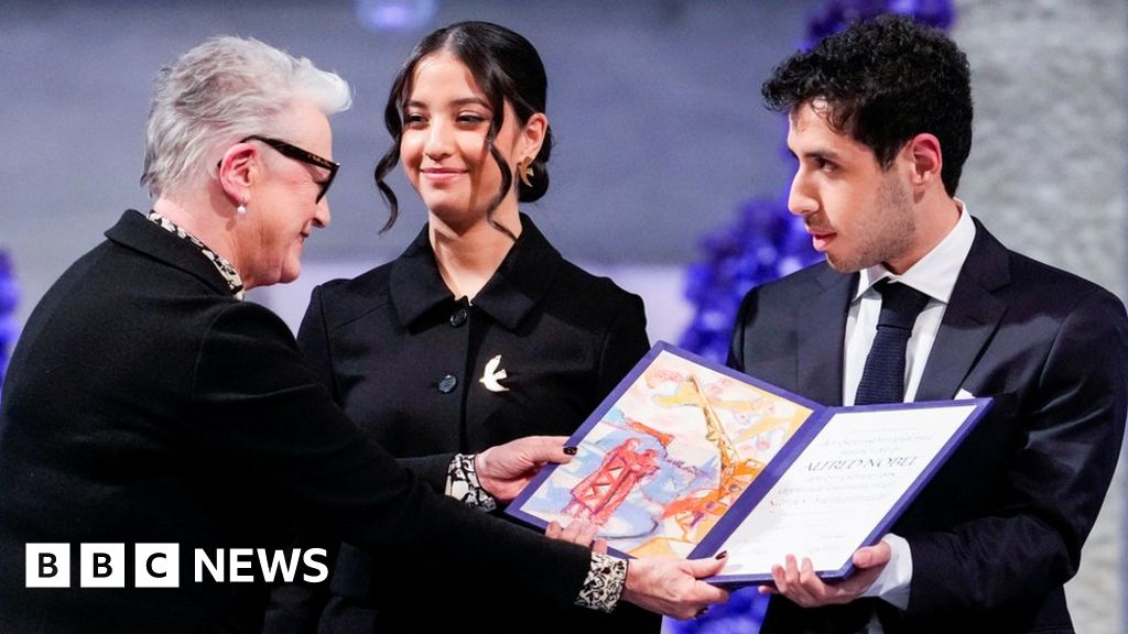 Teenage children of jailed Narges Mohammadi accept her Nobel Peace Prize