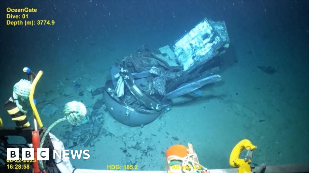 New Titan footage shows wreckage of viewport on ocean floor