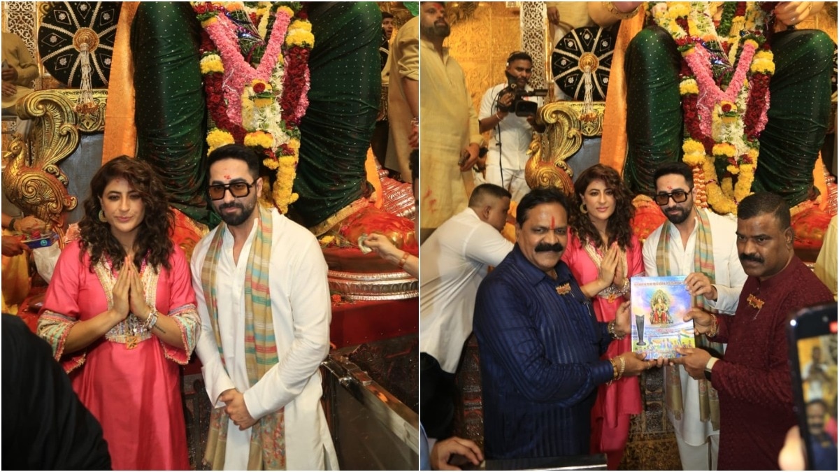 Ayushmann Khurrana-Tahira Kashyap offer prayers at Lalbaugcha Raja pandal