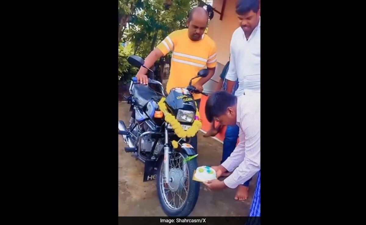 Man Celebrates Bike’s Birthday By Using It To Cut Cake, Video Goes Viral