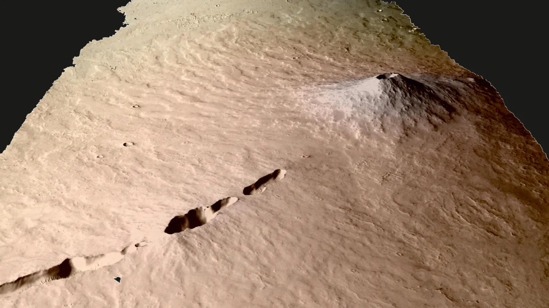 Young Mars volcano hides a powerful magma engine beneath the surface